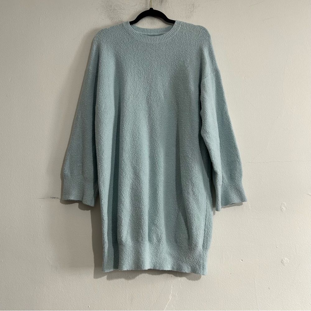Anthropologie Daily Practice Long Sleeve Sweater Mini Dress Blue Sky Cozy Cabin